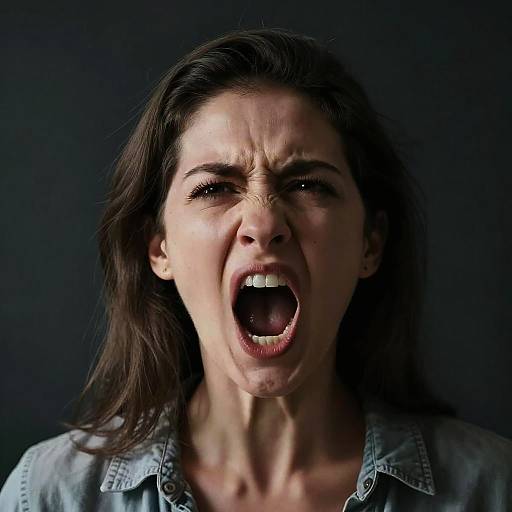 Angry Woman Shouting Portrait