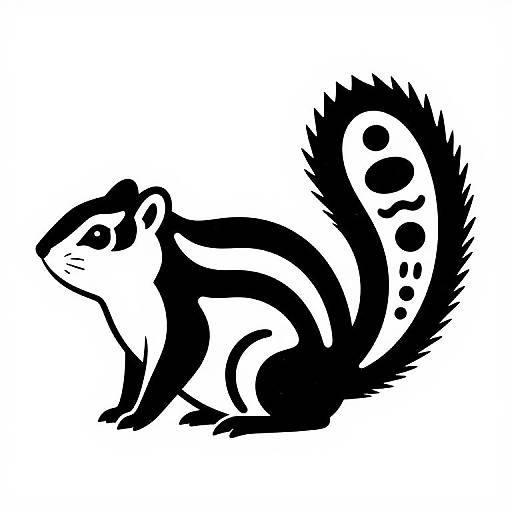 Black and White Chipmunk Illustration