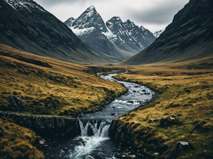 Mountain Valley Stream Landscape