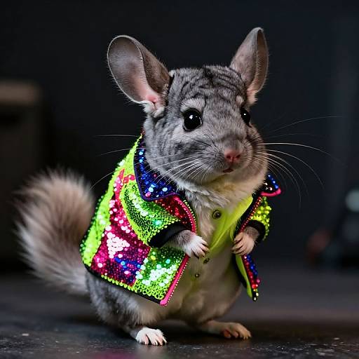 Neon Sequin Chinchilla Vogue Style