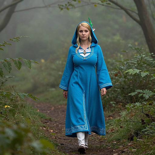 Serene Zelda Cosplay in Misty Forest
