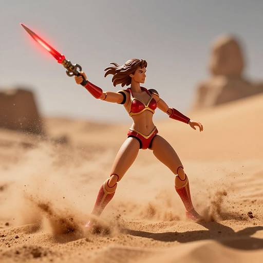 Bikini Action Figure in Desert Battle