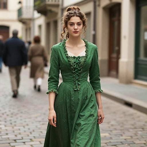 Historical Fiction Woman in Green Dress