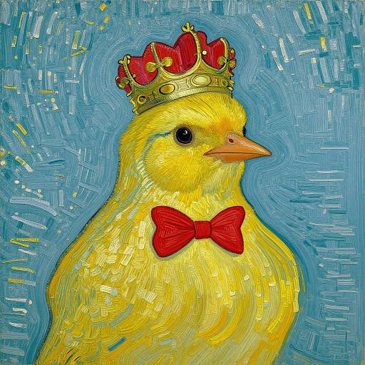 Royal Yellow Bird in Van Gogh Style
