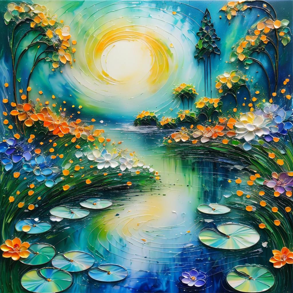 Monet-Inspired Acrylic Flower Art