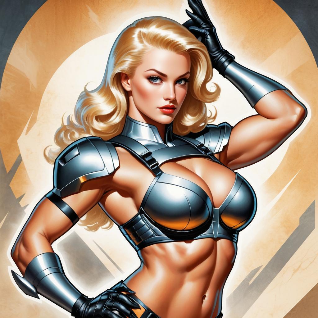 Futuristic Pinup Fitness Art Poster