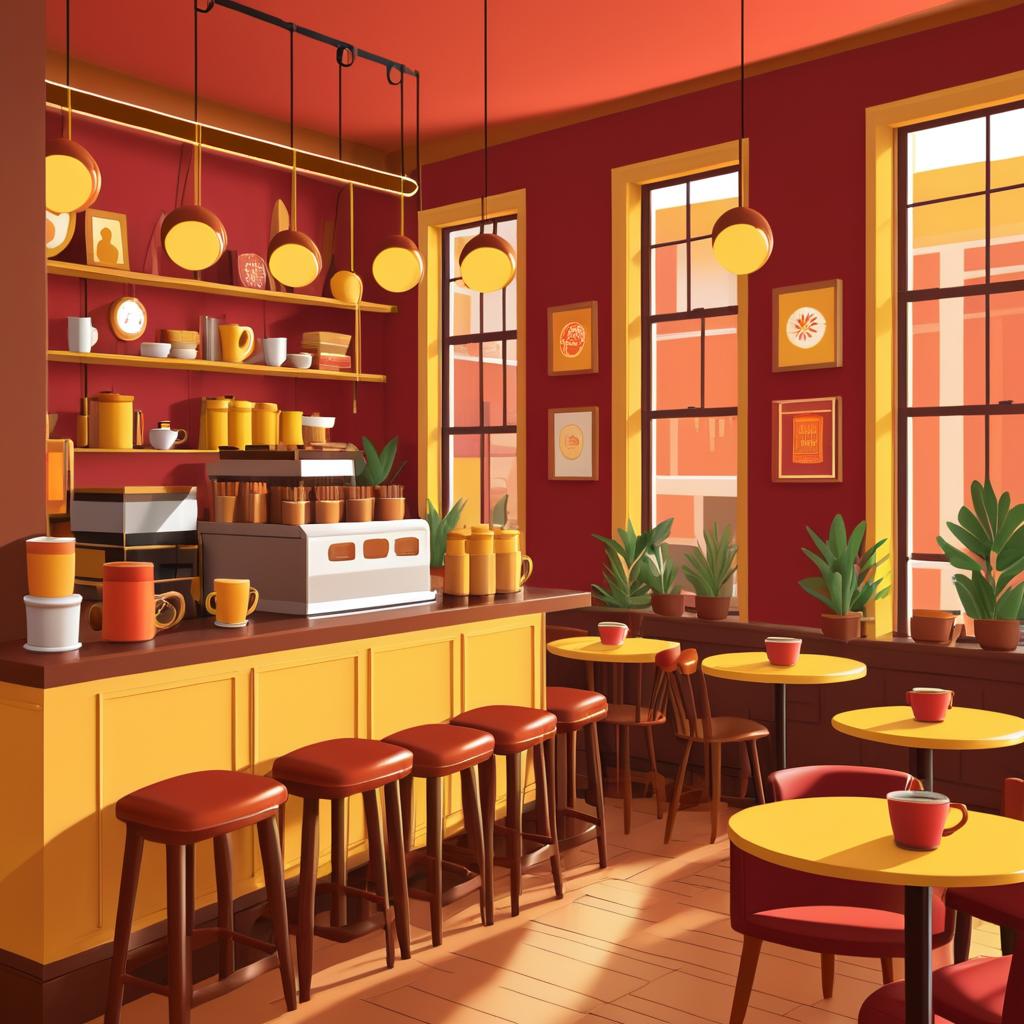 Warm and Inviting Coffee Shop Illustration