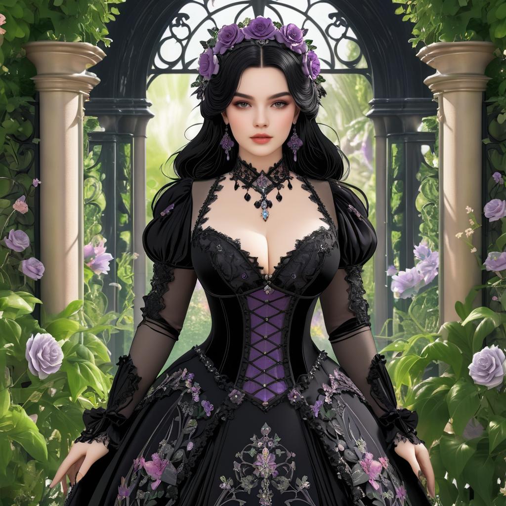 Gothic Maiden in Floral Paradise