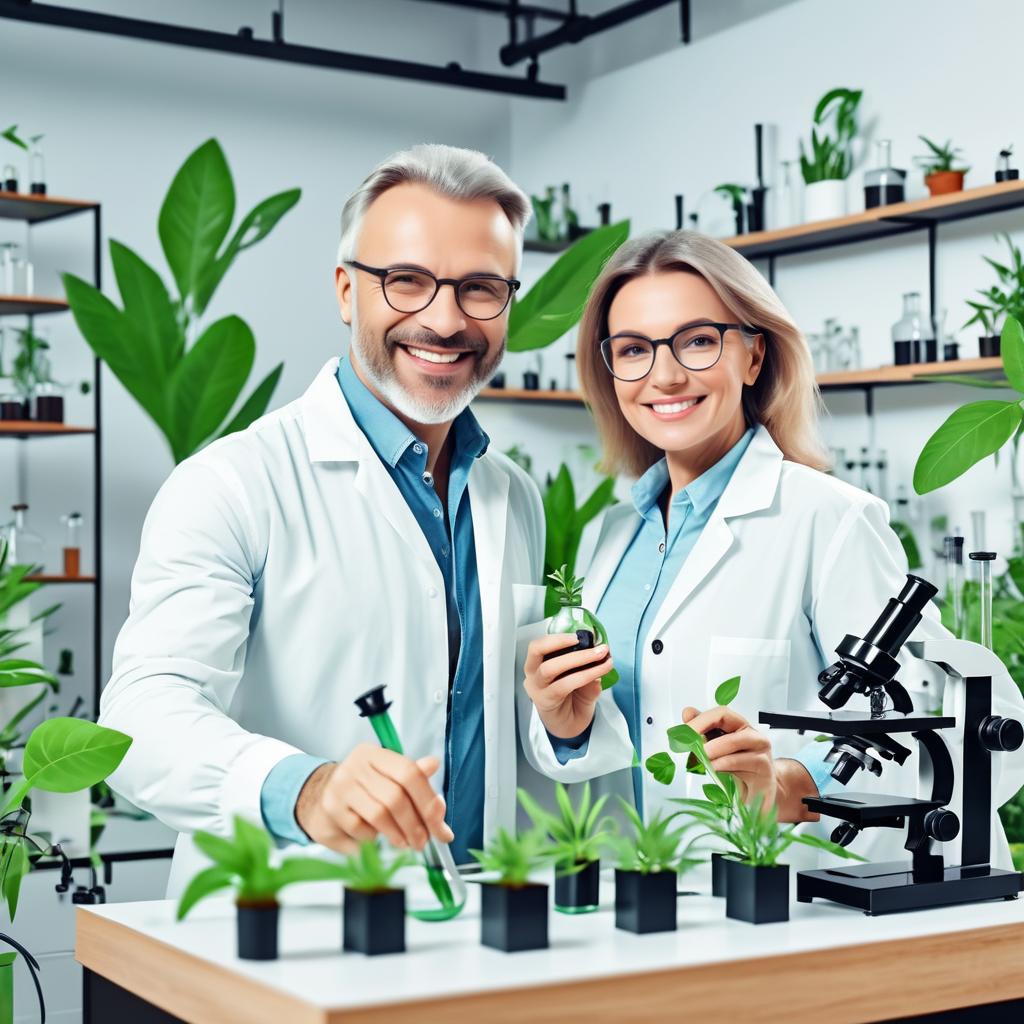 Joyful Scientists Collaborating in the Lab