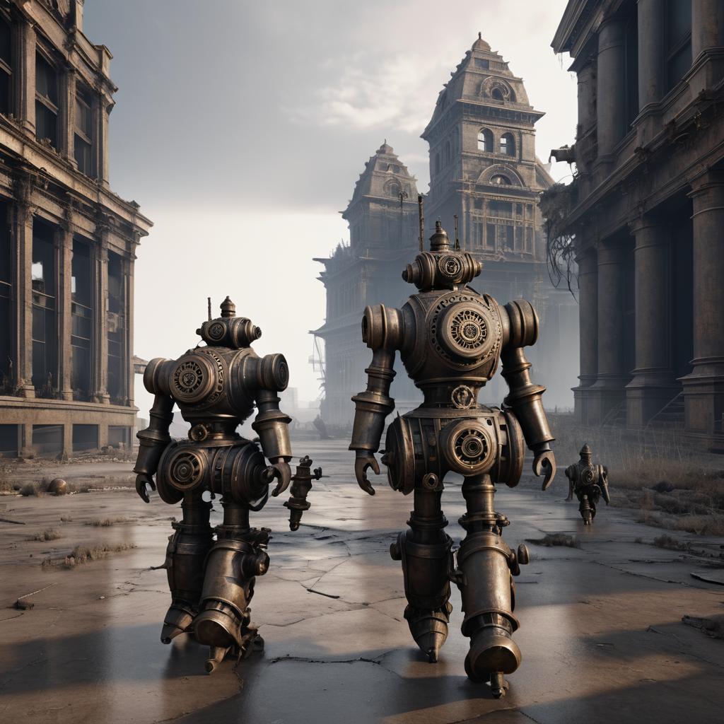 Bronze Automatons in Post-Apocalyptic Setting