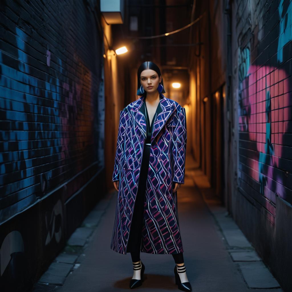 Bold High-Fashion in a Moody Alleyway