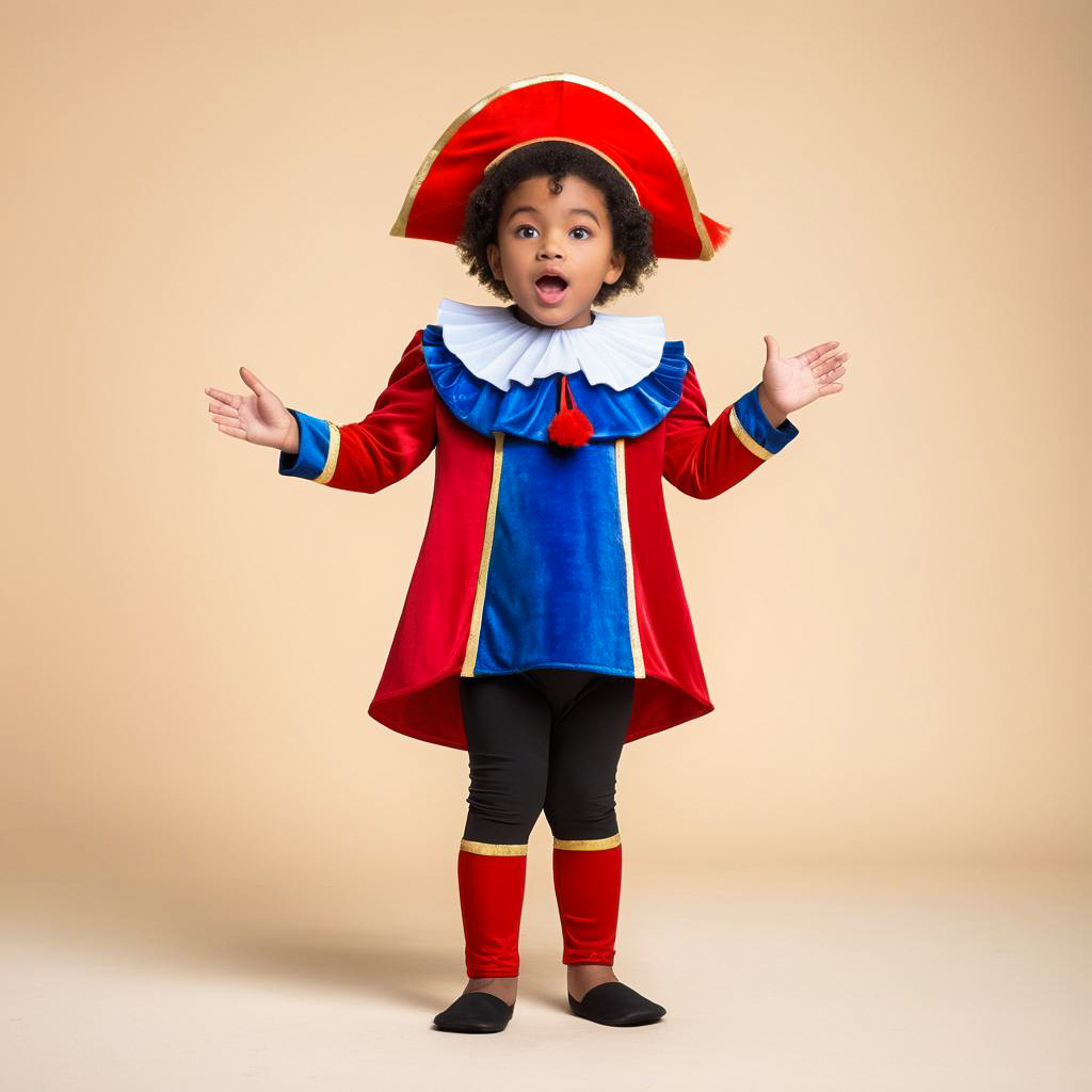 Festive Toddler in Zwarte Piet Costume