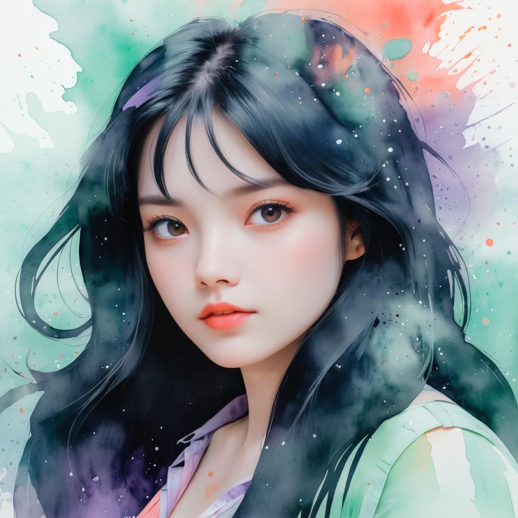 Dreamy Stylized Portrait of a Girl