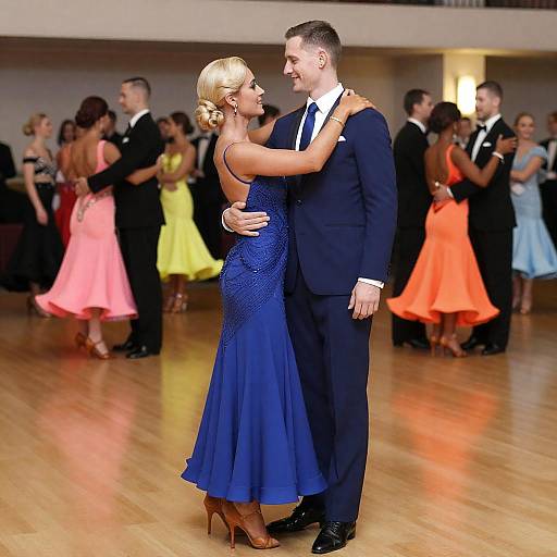 Couple in Blue at Formal Ball
