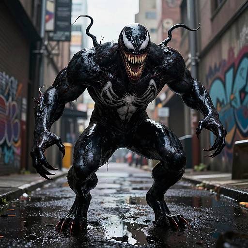 Venom Emerging from Shadows