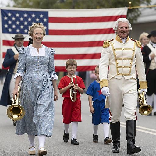 Cheerful Historical Parade Scene