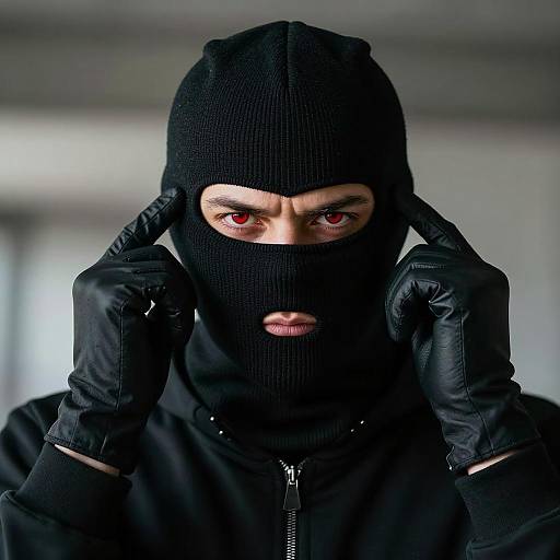 Mysterious Figure with Red Eyes