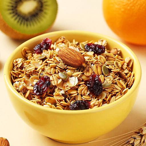 Vibrant Yellow Bowl of Granola