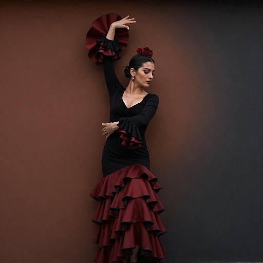Regal Flamenco Mural Portrait Moody Chiaroscuro