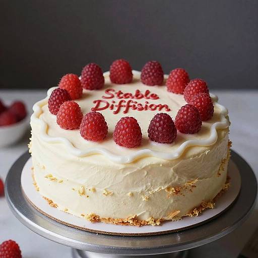 Raspberry Chiffon Cake with Icing Text