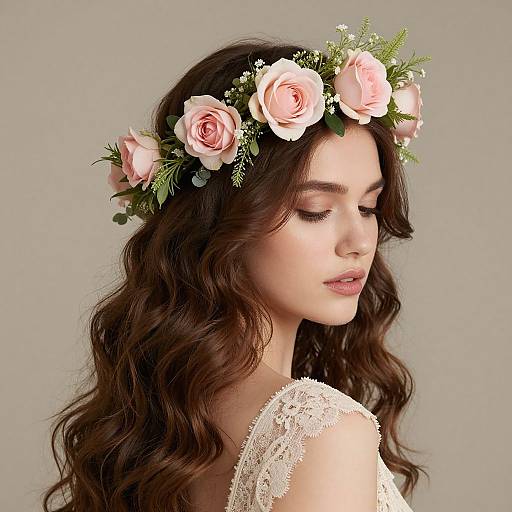 Elegant Floral Crown on Woman