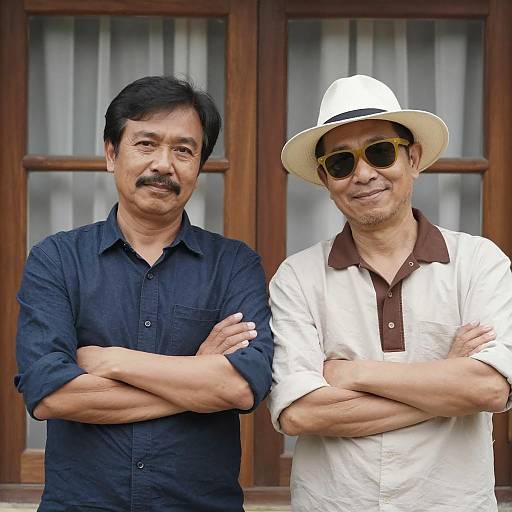 Two Middle-Aged Men Standing with Arms Crossed