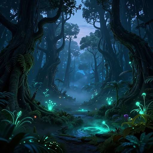 Tranquil Rutkovsky-Inspired Alien Forest