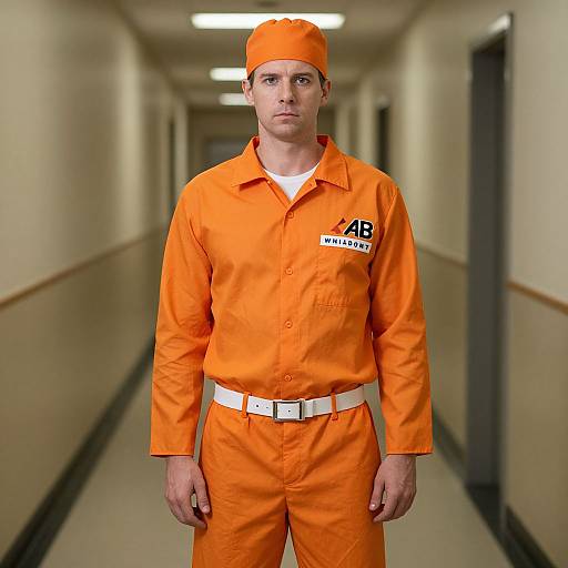 Man in Orange Prison Costume