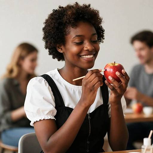 Makeup Artistry with a Red Apple