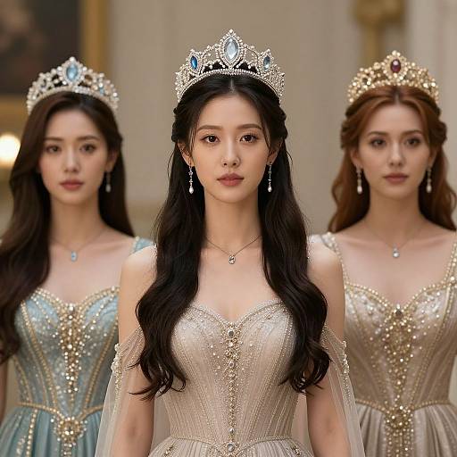 Goddess Attired in Regal Crown