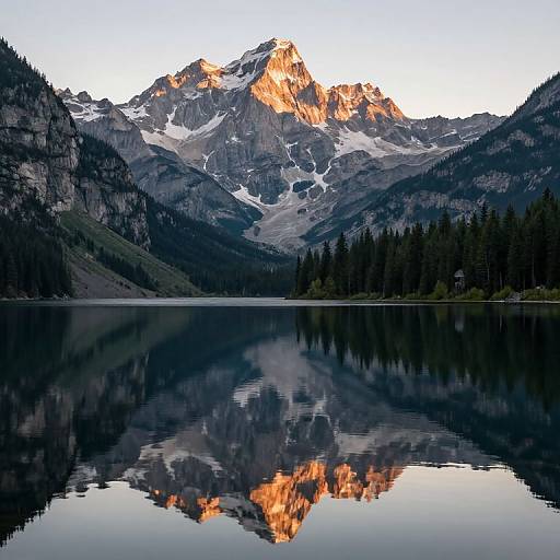 Serene Lake and Majestic Mountain View