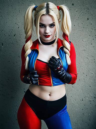 Realistic Blonde Harley Quinn Cosplay
