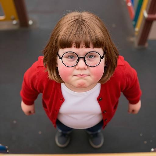 Realistic Cartoon Boy with Glasses