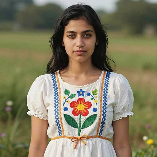 Vibrant Realistic Portrait of a Farmwoman