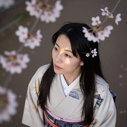 Aerial Portrait of Japanese-Inuit Woman