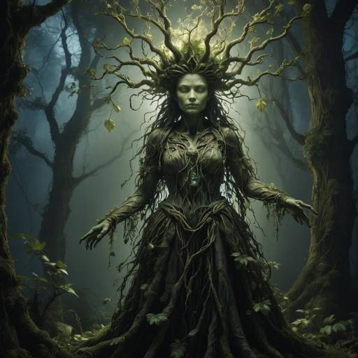 Ethereal Tree Spirit in Artistic Fusion