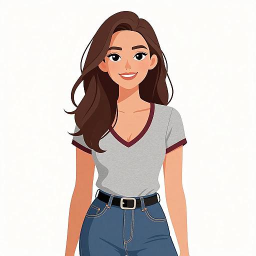 Smiling Woman in Casual Style
