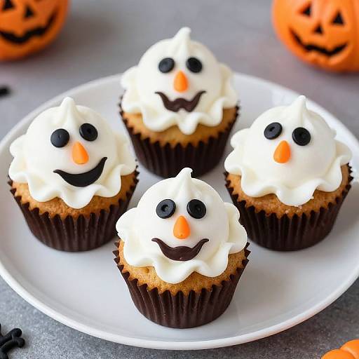 Festive Halloween Ghost Cupcakes