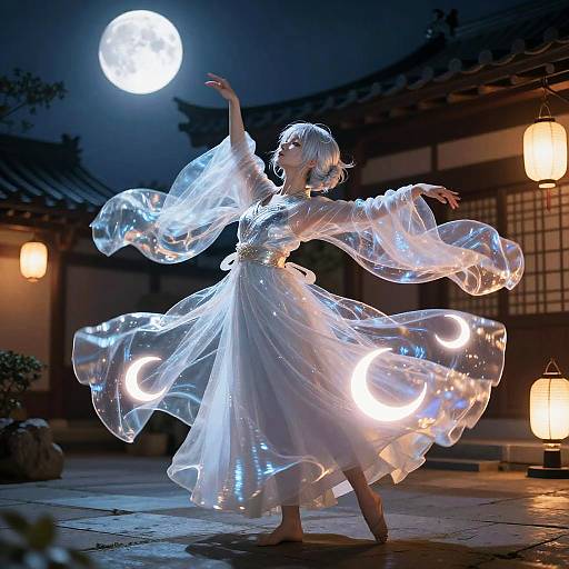 Graceful Moonlight Anime Dancer