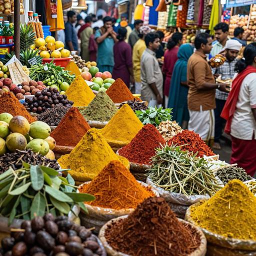 Vibrant Kerala Spice Market Scene