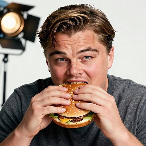 Leonardo DiCaprio Eating Jumbo Burger