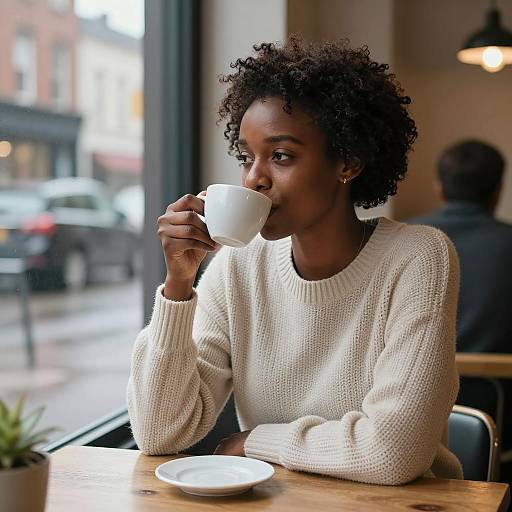 Cozy Café Portrait of a Woman