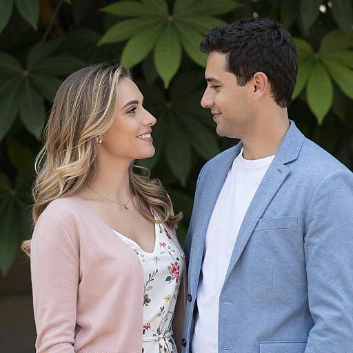 Romantic Couple in Lush Greenery