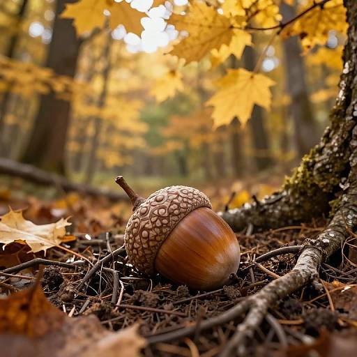 Surreal Acorn's Autumn Forest View
