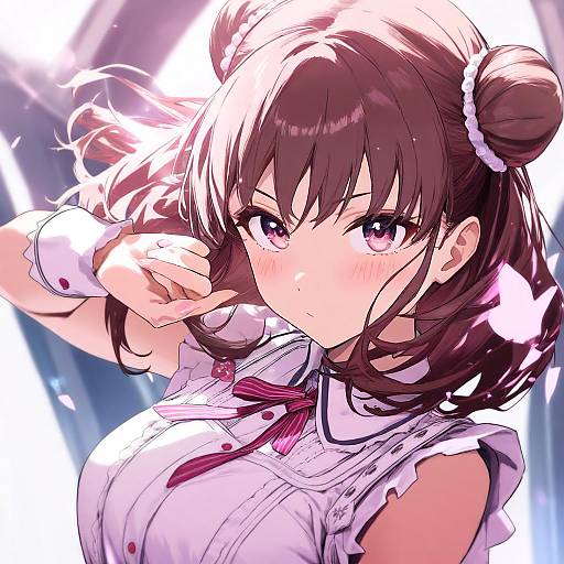 Illustration of Munakata atsumi, idolmaster in the style of Ruuto (sorufu)