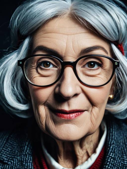 Close-up Portrait of Elderly Woman in Costume