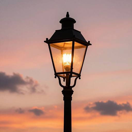 Vintage Street Lamp at Sunset