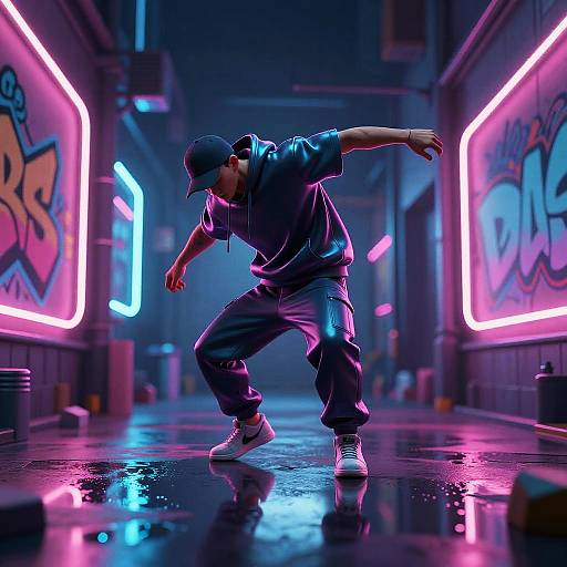 Futuristic Neon 3D Street Dancer