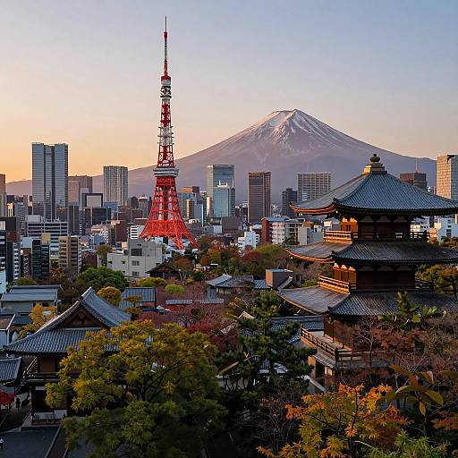 Stunning Aerial Tokyo with Fall Colors