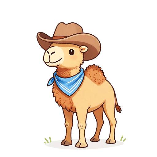 Whimsical Cartoon Camel Line Art